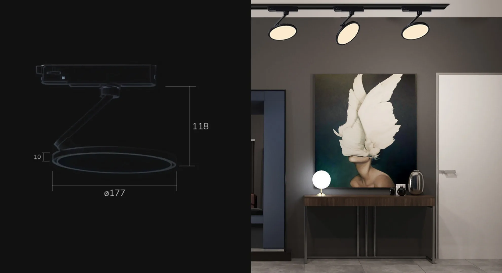 Spot difuso para riel Chase Miwa 3000k