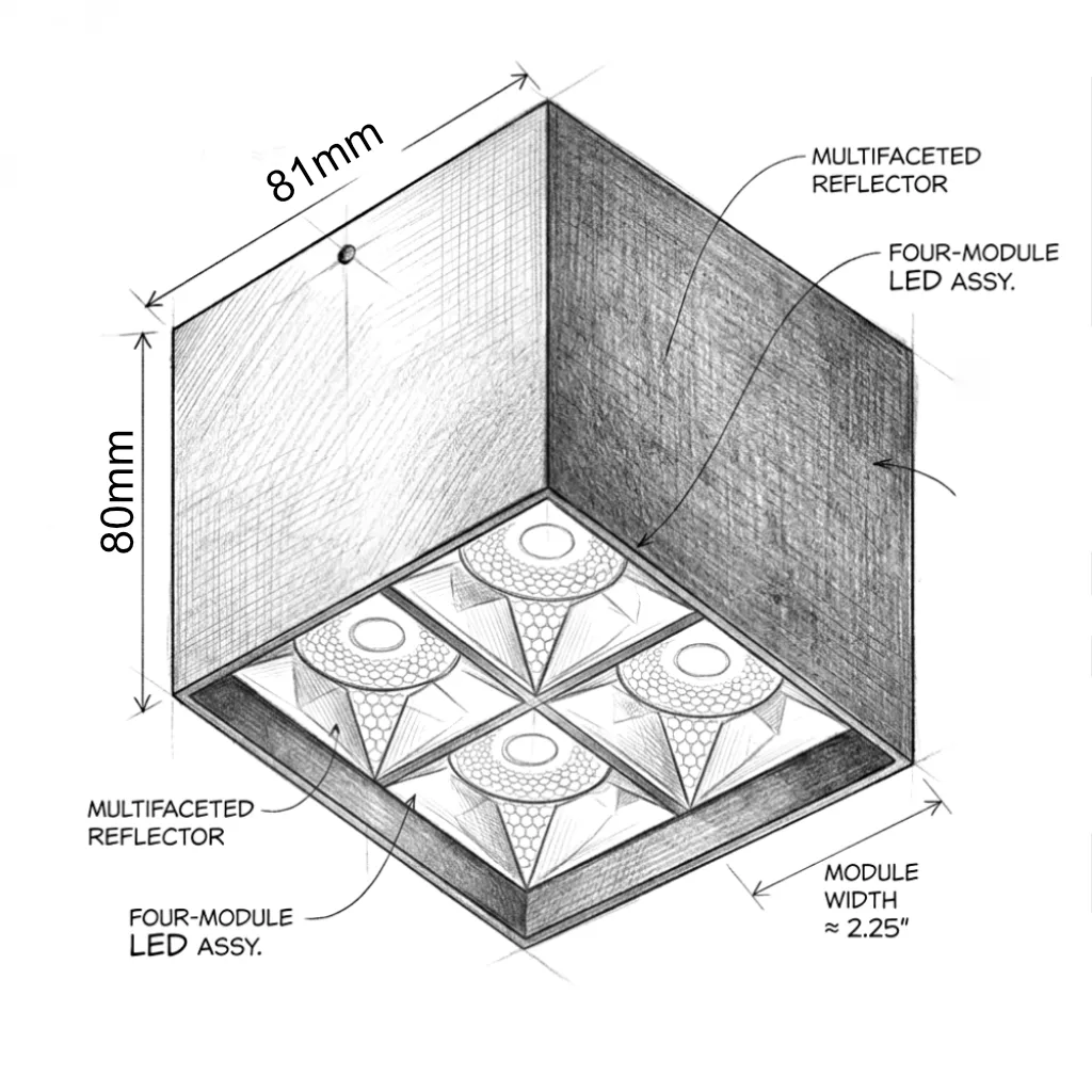 Spot LED de aplicar cuadrado Quadra 3000K