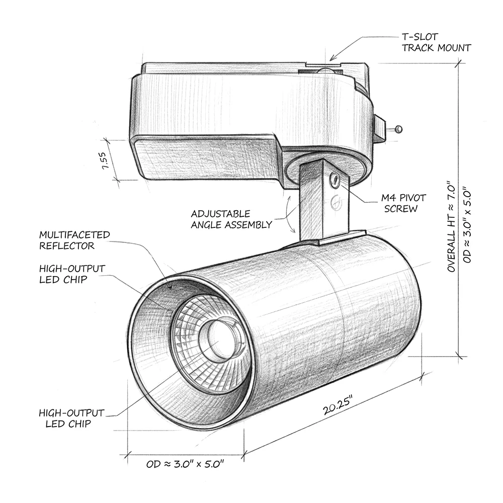 Spot LED para riel Stage 10W 3000K orientable